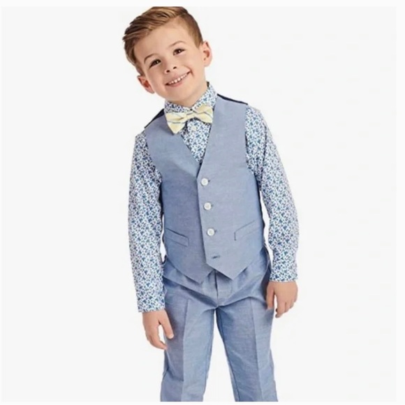 Nautica Little Boys 4-Pc. Floral Vest Set Double Dutch Blue NEW - Picture 7 of 9